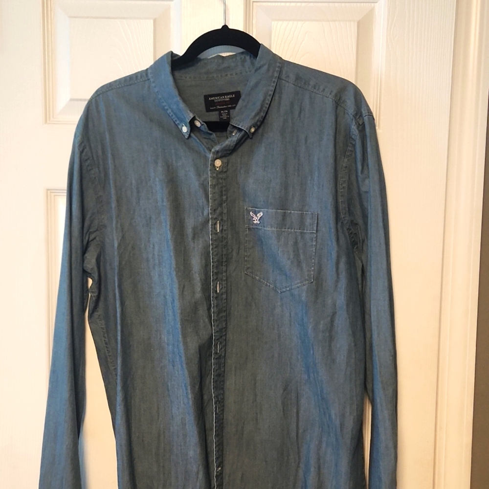 American Eagle Blue button down shirt